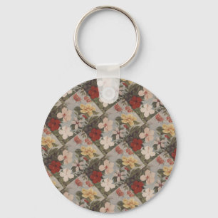 Porte-clés Fleurs vintages d'Hibiscus Floral rouge rose jaune