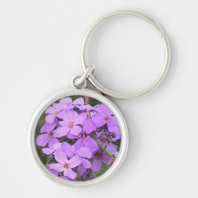 Porte-clés Fleurs Violettes (Devant)