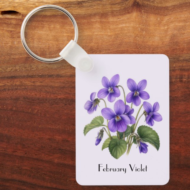 Porte-clés Fleurs Violettes de Février (Recto)