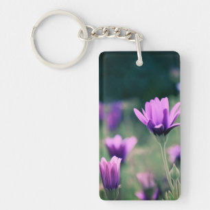 Porte-clés Fleurs violettes délicates