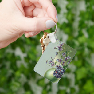 Porte-clés Fleurs violettes fleuries vintage dans un œuf de P