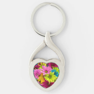 PORTE-CLÉS FLEURS VIVES ET COLORÉES