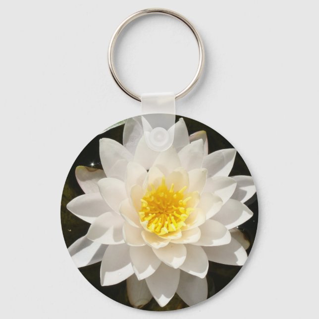 Porte-clés Floating White Waterlily Lotus (Recto)