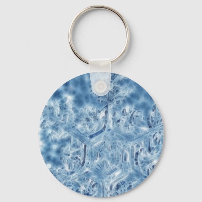 Porte-clés Flocon de neige congelé de fractale de cristal de (Recto)