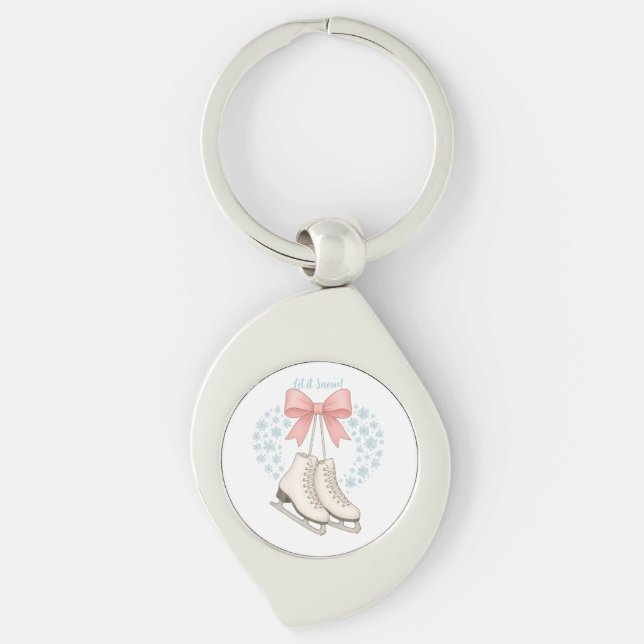 Porte-clés Flocon de neige et patins à glace (Devant)