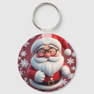 Porte-clés 🎅 Flocon de neige joyeux Santa Charme de vacances
