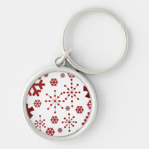 Porte-clés Flocons de neige festifs rouges