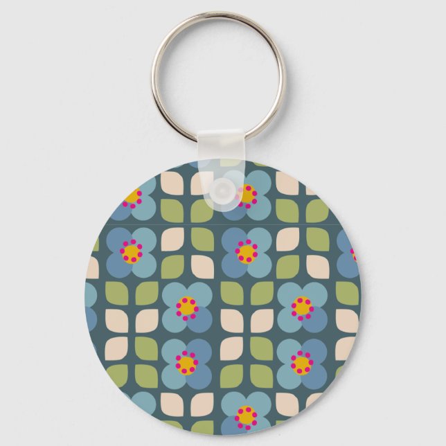 Porte-clés FLORA BLUSH - Bague de clé - Charme de fleurs (Recto)
