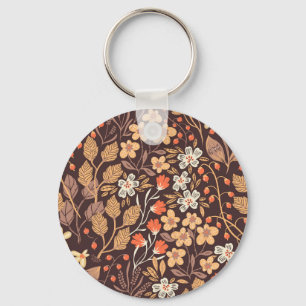 Porte-clés Flora d'automne : Vintage Motif sans couture