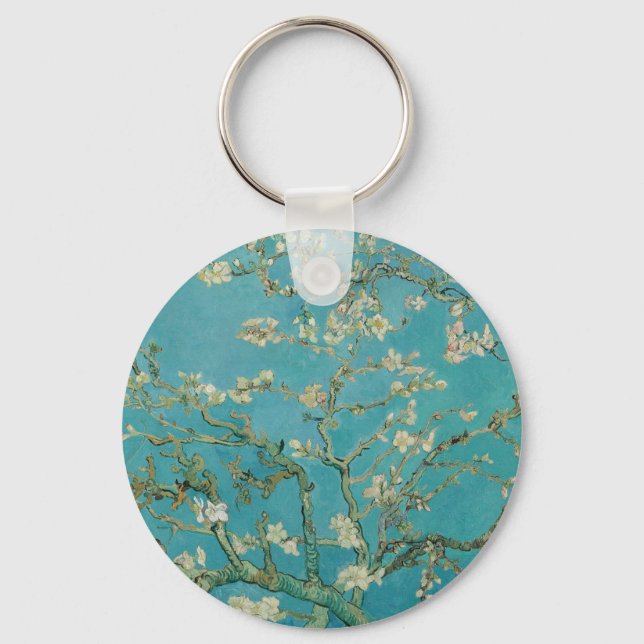 Porte-clés Floraison d'amandier, peinture à l'huile, Vincent  (Recto)
