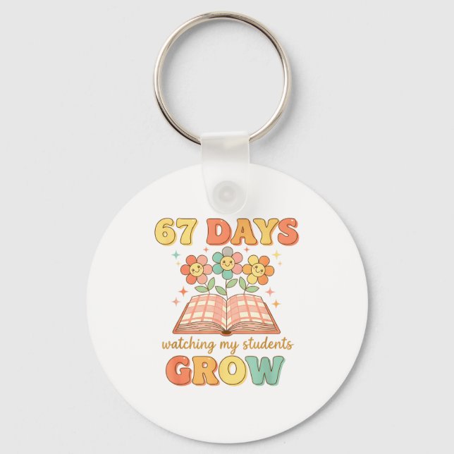 Porte-clés Floral 67 Days Watching My Students Grow 67 Meme T (Recto)
