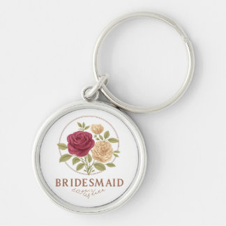 Porte-clés floral blanc - Demoiselle d'honneur