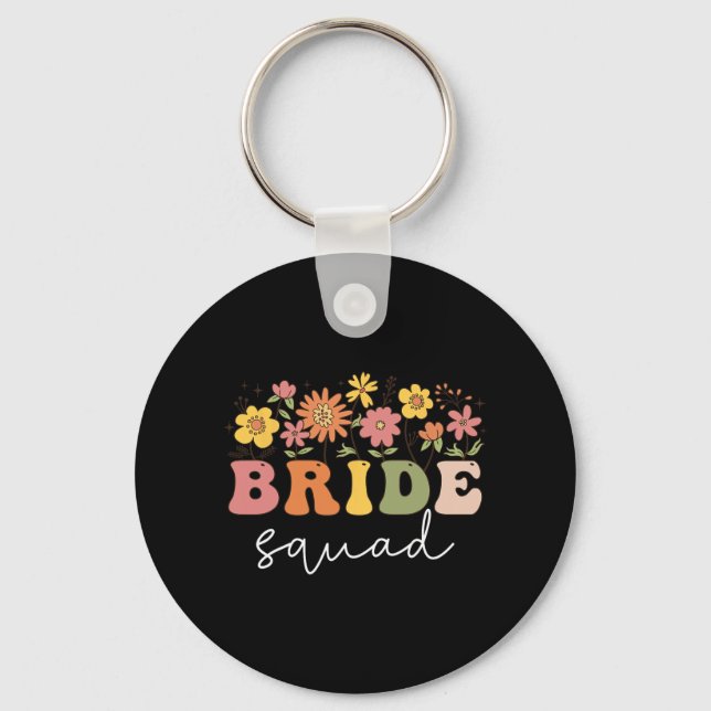Porte-clés Floral Bride Fleur sauvage Mariage Bachelorette (Recto)