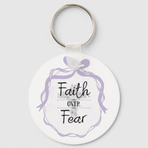 Porte-clés Floral cross with Christian quote