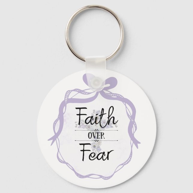 Porte-clés Floral cross with Christian quote   (Recto)