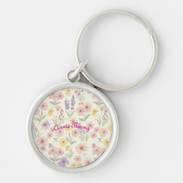 Porte-clés Floral Cute Porte - clé esthétique (Devant)