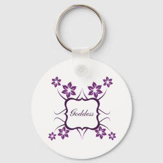 Porte-clés floral déesse, violet foncé