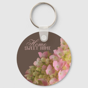Porte-clés Floral d'Hydrangée en floraison sur métal Brown De