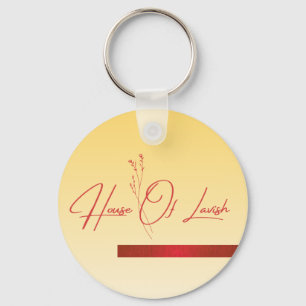 Porte-clés floral élégant jaune pastel or