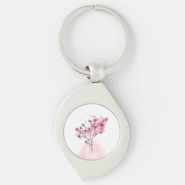 Porte-clés floral en forme de larme - Brise de flo (Devant)