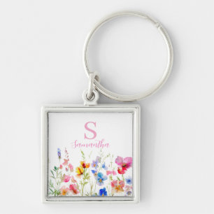Porte-clés Floral Fleur sauvage personnalisé