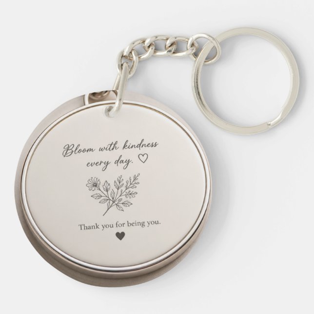 Porte-clés floral Fleurir avec gentillesse (Dos)