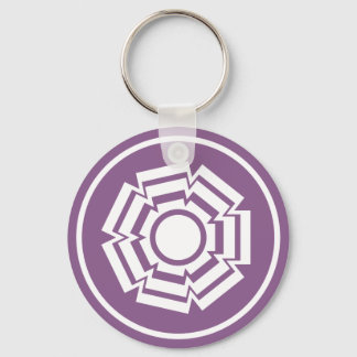 Porte-clés Floral Groove Keychain, Eggplant