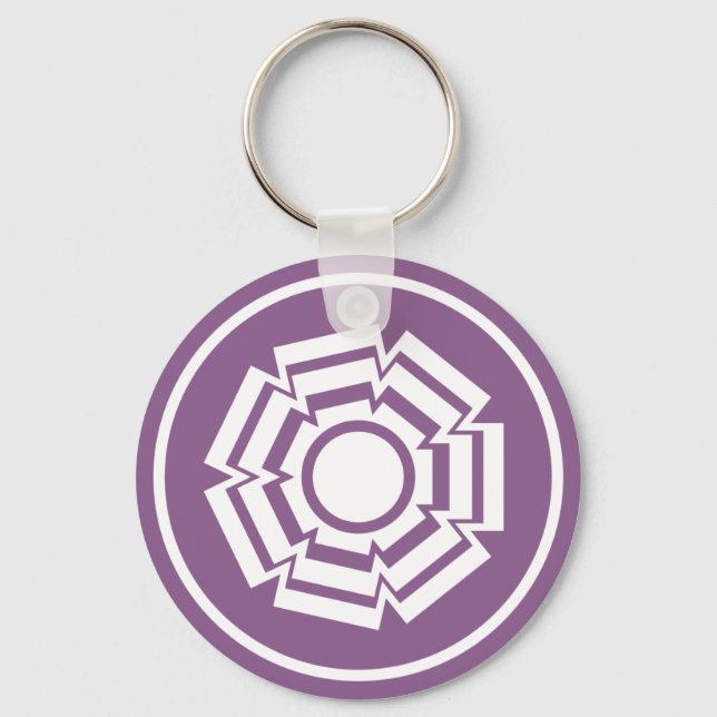 Porte-clés Floral Groove Keychain, Eggplant (Recto)
