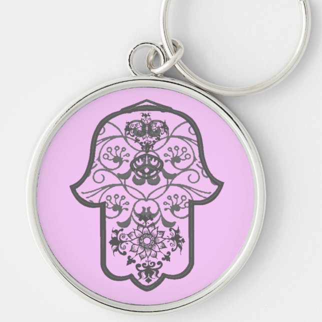 Porte-clés Floral Hamsa (Devant)