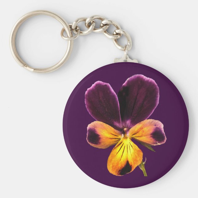 Porte-clés Floral Jaune violet Porte - clé de fleurs (Devant)