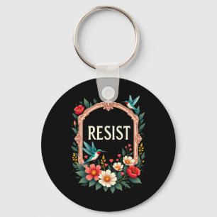 Porte-clés Floral résiste à Trump drôle Anti-Trump 2025