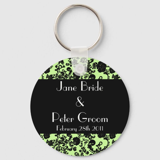 Porte-clés Floral Rococo Mariage, porte - clé souvenir (Recto)