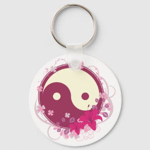 Porte-clés Floral rose de Yin Yang