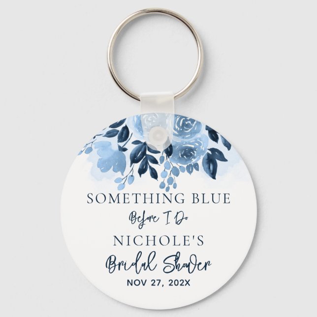 Porte-clés Floral Something Blue Before I Do Enterrement de V (Recto)
