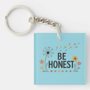 Porte-clés floral Soyez Honnête Fleurs Rose Jaune
