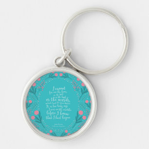 Porte-clés Floral turquoise et rose Jane Austen Fierté et pré