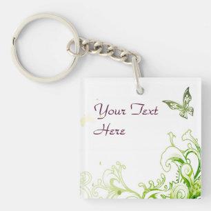 Porte-clés Floral vert émeraude