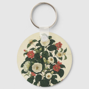 Porte-clés Floral vintage, Jardin antique Fleurs Roses