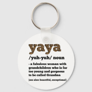 Porte-clés Floral Yaya Definition Grandma Mother's Day Grandm