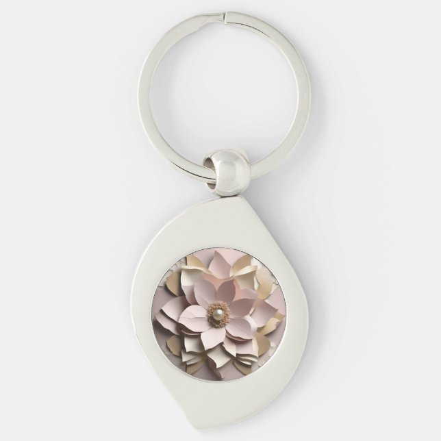 Porte-clés Flore Rose poussiéreux - Porte - clé métallique (Devant)