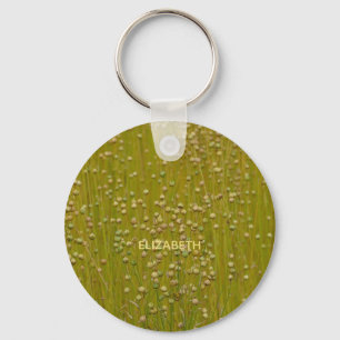 Porte-clés Flore verte multicolore personnalisée