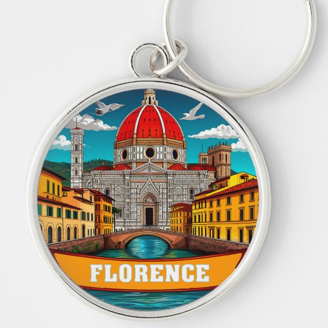 Porte-clés 🧲 Florence Italie Mémoire de Vacances De Toscane  (Devant)