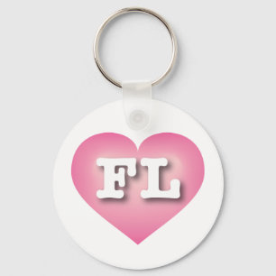 Porte-clés Florida Pink Fade Heart - J'aime FL