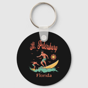 Porte-clés Floride St. Petersburg Fl Surfeur Surfant Plage Fi