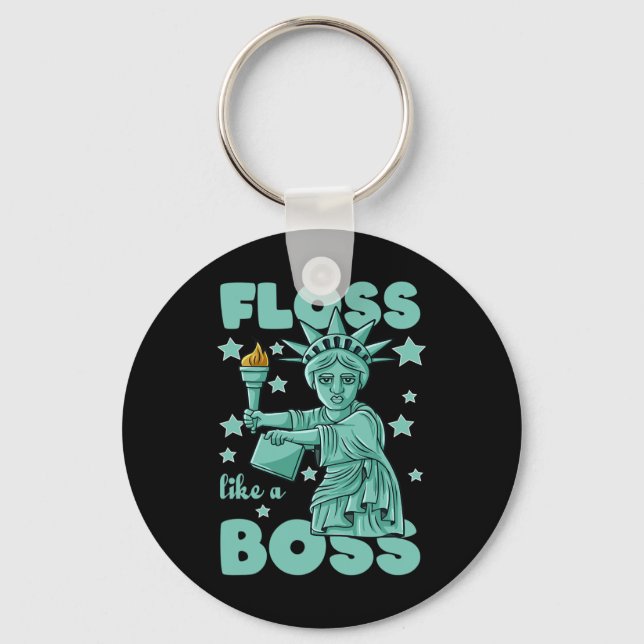 Porte-clés Floss Comme Un Patron Statue De La Liberté 4 juill (Recto)