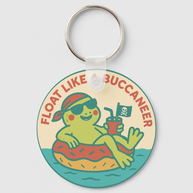 Porte-clés Flotter comme une grenouille boucanier (Recto)