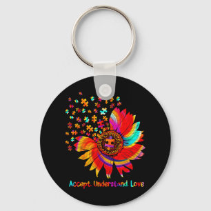Porte-clés Flower Asd Accepter Comprendre l'amour