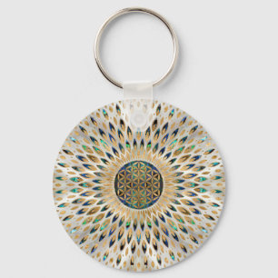Porte-clés Flower of Life - Abalone Shell and Pearl