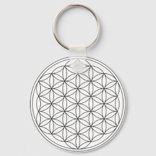 Porte-clés Flower of Life (Black and White)
