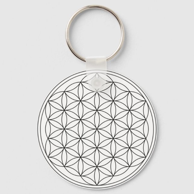 Porte-clés Flower of Life (Black and White) (Recto)